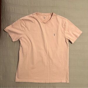 All Saints Men’s Light Coral Pink Short Sleeve Tee